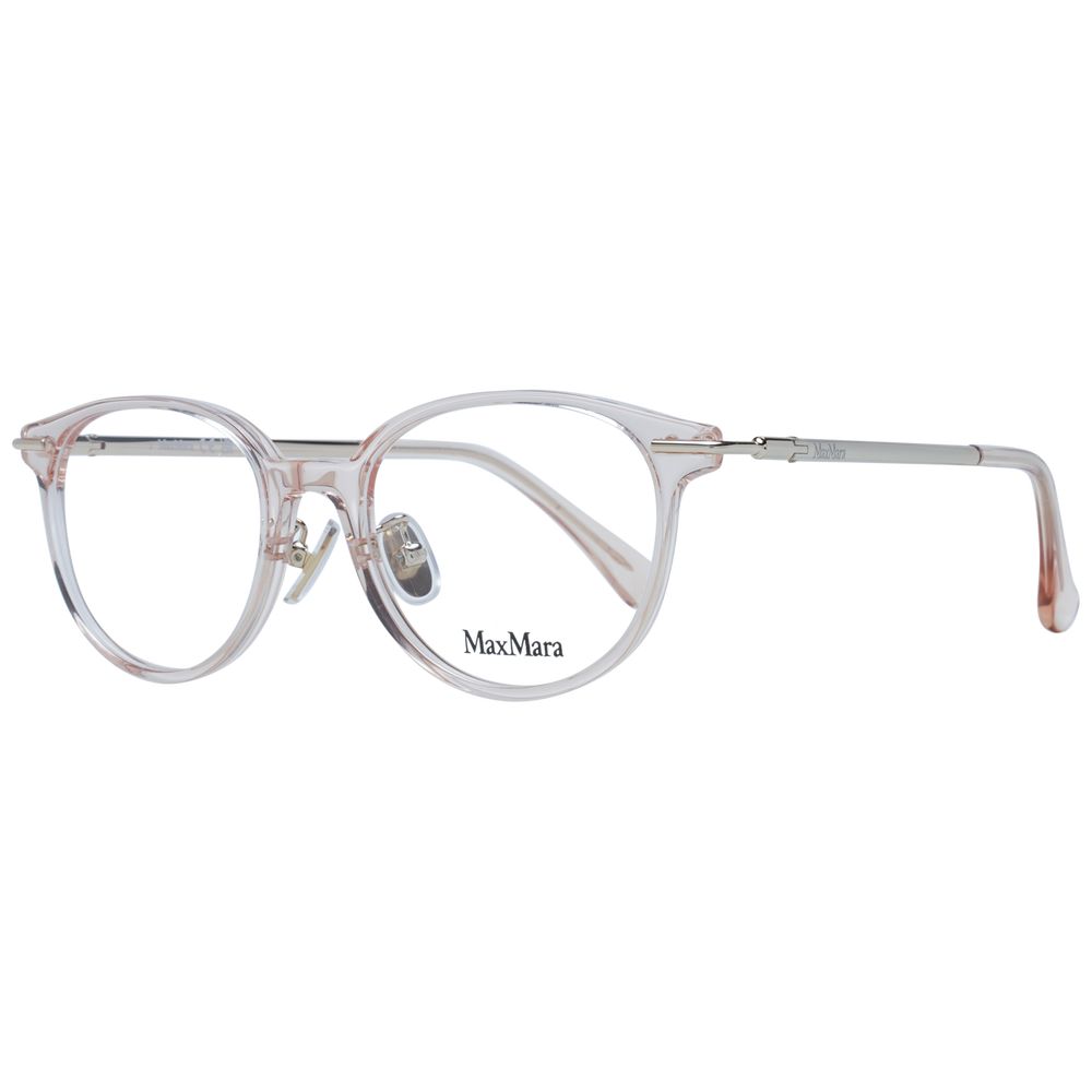Eyeglasses Frames by Max Mara for women in pink features an refined silhouette, showcasing the refined rose coloured frame and sophisticated full-frame frame design.