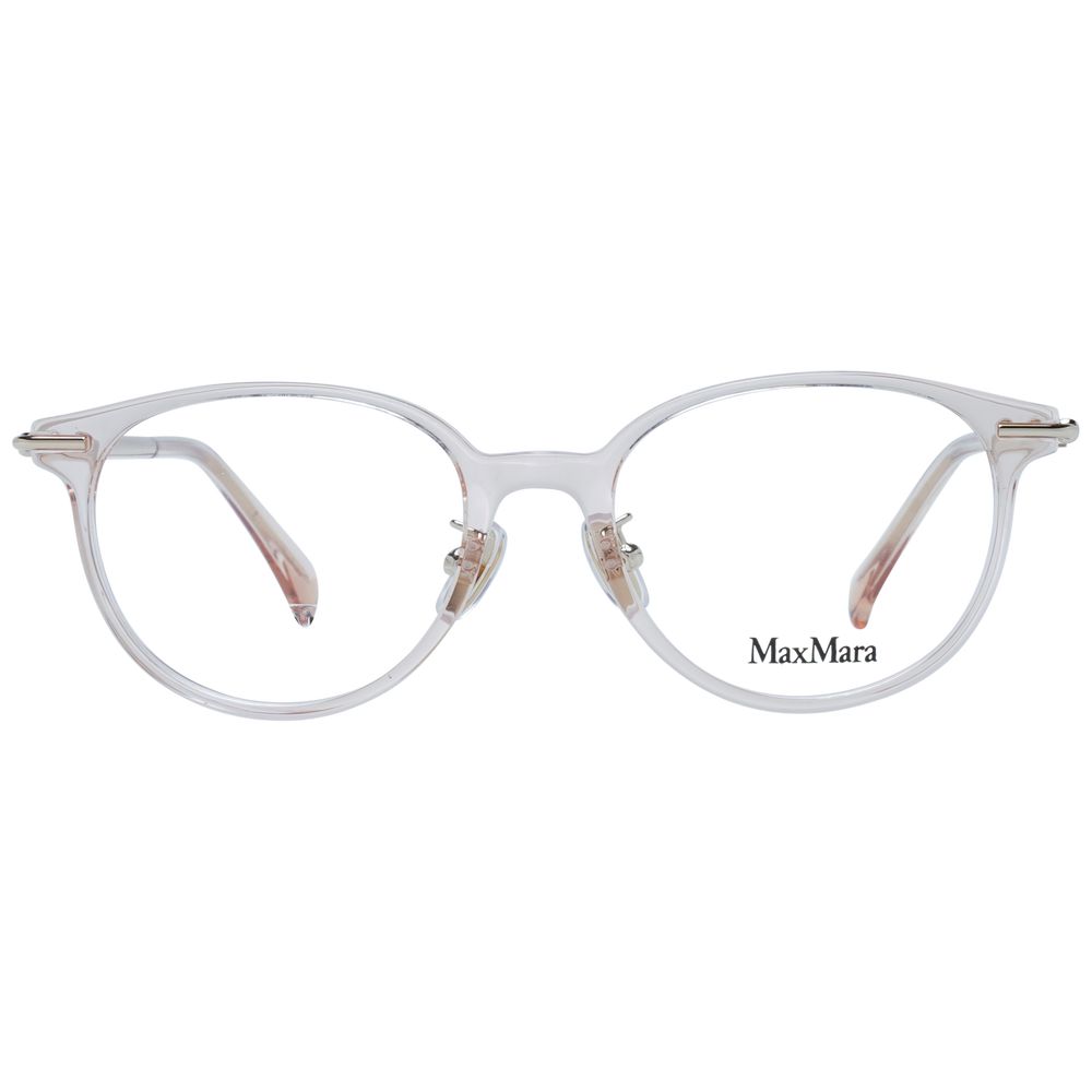 Eyeglasses Frames by Max Mara for women in pink showcases a refined full-frame frame design with a refined rose coloured frame finish for a refined and sophisticated look.