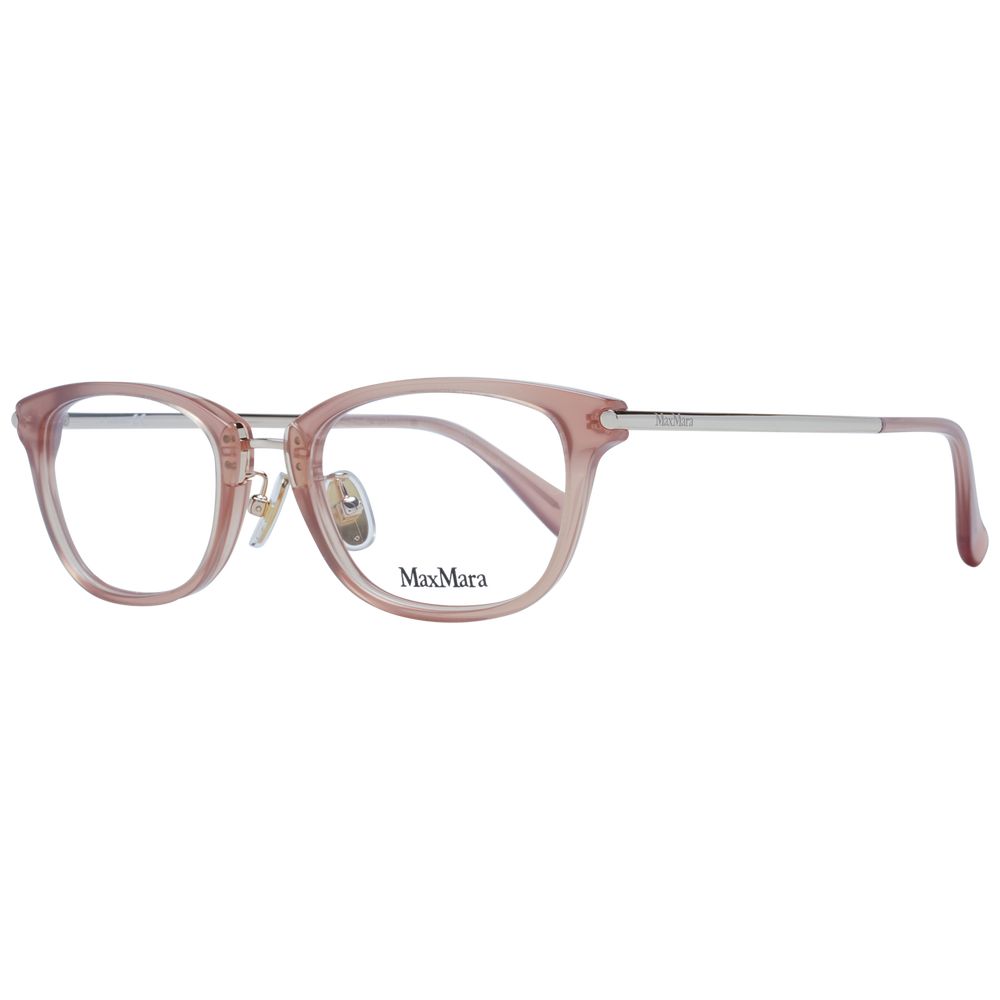 Eyeglasses Frames by Max Mara for women in plastic beige features an refined silhouette, showcasing the refined beige coloured frame and sophisticated full-frame frame design.