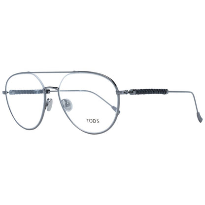 Eyeglasses Frames by Tod's for men in metal gray features a refined silhouette, showcasing a refined gunmetal coloured frame and full-frame frame design for a sophisticated, premium look.