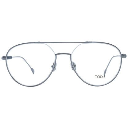 Eyeglasses Frames by Tod's for men in metal and gray showcases a refined silhouette, detailed with a gunmetal coloured frame finish and a sophisticated full-frame frame design.