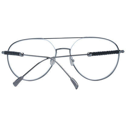 Eyeglasses Frames by Tod's for men in metal and gray showcases an refined full-frame frame design featuring a sophisticated gunmetal coloured frame for an refined and refined aesthetic.