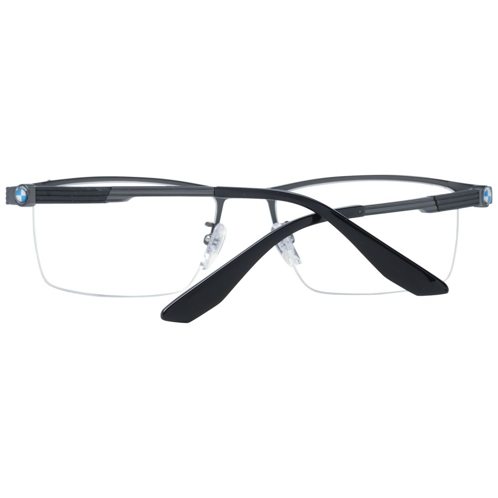 Eyeglasses Frames by BMW for men in titanium and gray showcases an refined half-frame frame design featuring a sophisticated gunmetal coloured frame for an refined and refined aesthetic.