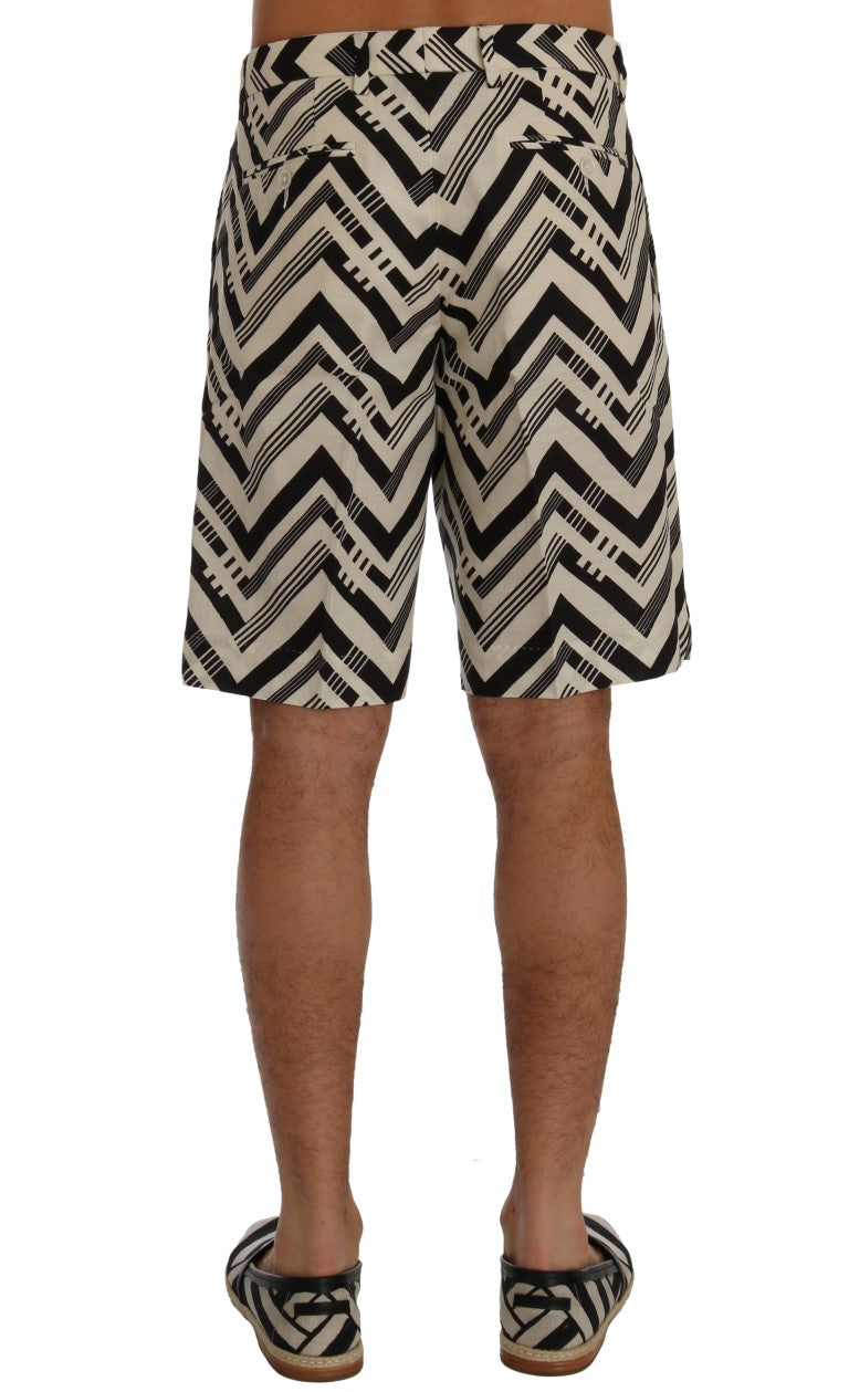 Dolce & Gabbana Striped Black & White Casual Knee-High Shorts