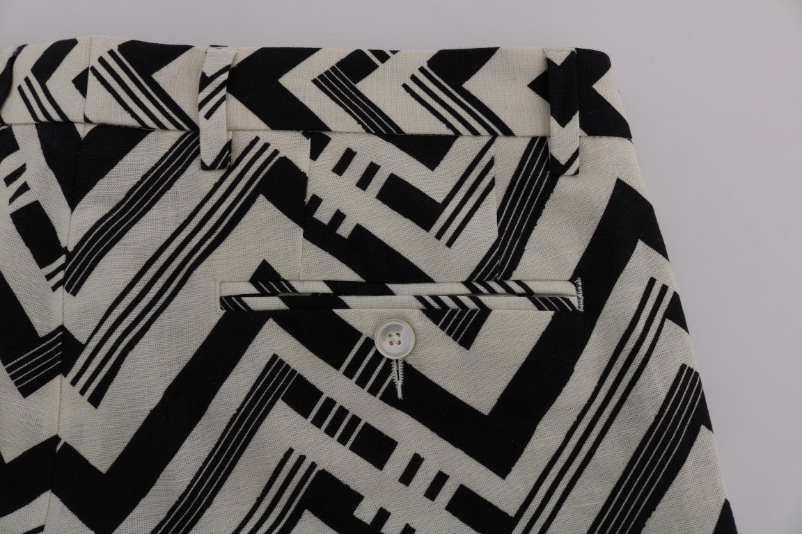 Dolce & Gabbana Striped Black & White Casual Knee-High Shorts