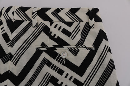 Dolce & Gabbana Striped Black & White Casual Knee-High Shorts