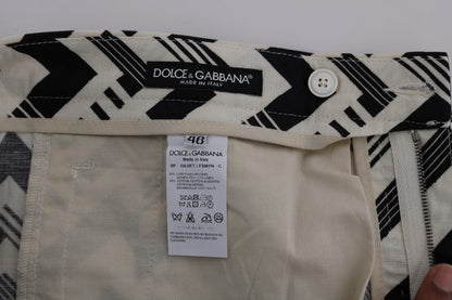 Dolce & Gabbana Striped Black & White Casual Knee-High Shorts