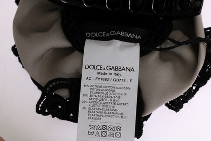Gray Silk Black Lace Hair Claw