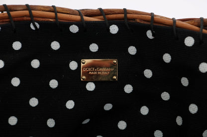 Compact Bucket Tote Bag by Dolce & Gabbana for women in croc skin leather beige, black, gold, multicolor, white, dots & print features a jet-set sophisticated Agnese Croc Skin Leather Compact Bucket Tote Bag design with a secure , ample , and versatile detachable-strap & handle for a jet-set sophisticated finish.
