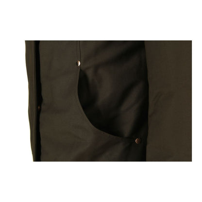 Hooded Parka by Moose Knuckles for women in cotton nylon & fox fur military-green, blue & gold features an avant garde silhouette, showcasing refined hooded and a sophisticated for a polished look.