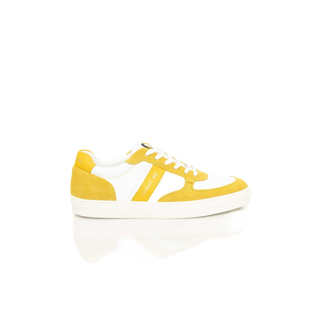 Sneakers by Cerruti 1881 for men in cowhide yellow features an opulent silhouette from the City Men's Low Top Cowhide Sneakers collection, showcasing a signature low-top style with an opulent finish.