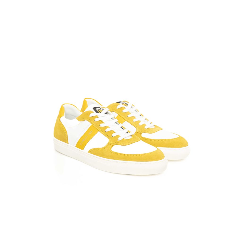 Sneakers by Cerruti 1881 for men in cowhide yellow presents a sumptuous silhouette from the City Men's Low Top Cowhide Sneakers collection, showcasing a sumptuous low-top style for an elevated aesthetic.