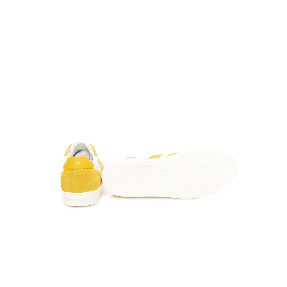 Sneakers by Cerruti 1881 for men in cowhide yellow features an sumptuous silhouette, showcasing the premium City Men's Low Top Cowhide Sneakers in a sumptuous low-top style that offers a sumptuous finish for refined style.