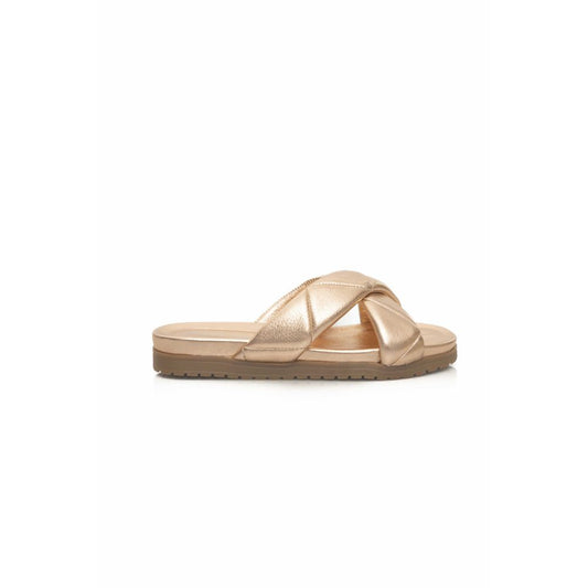 Flat Sandals by Cerruti 1881 for women in lambskin leather beige showcases a sculptural silhouette as Women's Lambskin Leather Flat Sandals, defined by a sculptural flat and sculptural for a sculptural look.