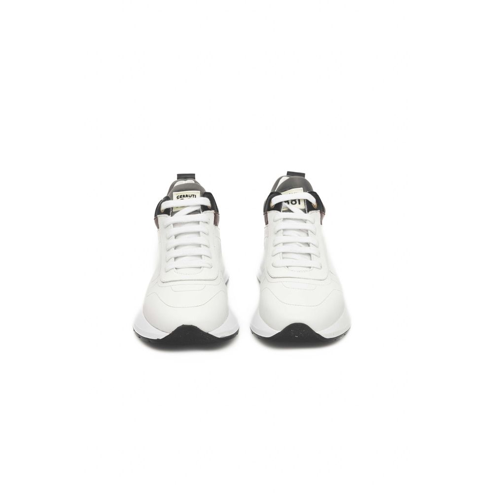 Sneakers by Cerruti 1881 for women in leather white & signature presents a sumptuous silhouette, artfully capturing the essence of the Women's Casual Leather Sneakers with its sumptuous casual style design.