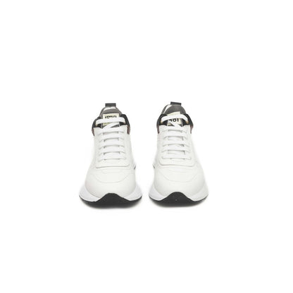 Sneakers by Cerruti 1881 for women in leather white & signature presents a sumptuous silhouette, artfully capturing the essence of the Women's Casual Leather Sneakers with its sumptuous casual style design.