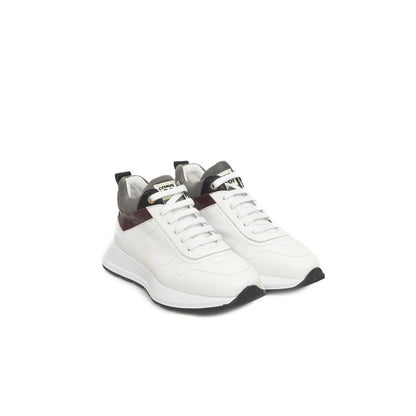 Sneakers by Cerruti 1881 for women in leather white & signature presents a sumptuous silhouette from the Women's Casual Leather Sneakers collection, showcasing a sumptuous casual style for an elevated aesthetic.