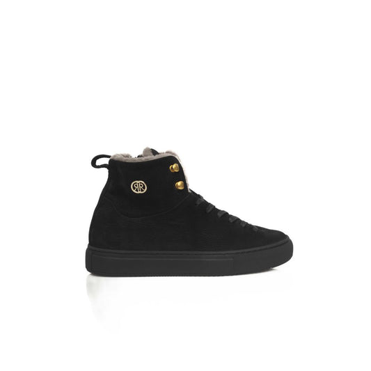 Sneakers by Cerruti 1881 for women in cowhide black features a sumptuous design, perfectly showcasing the sumptuous high-top style of this Women's High Top Cowhide Sneakers.