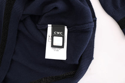 Costume National Women's Blue V-neck Viscose Sweater
