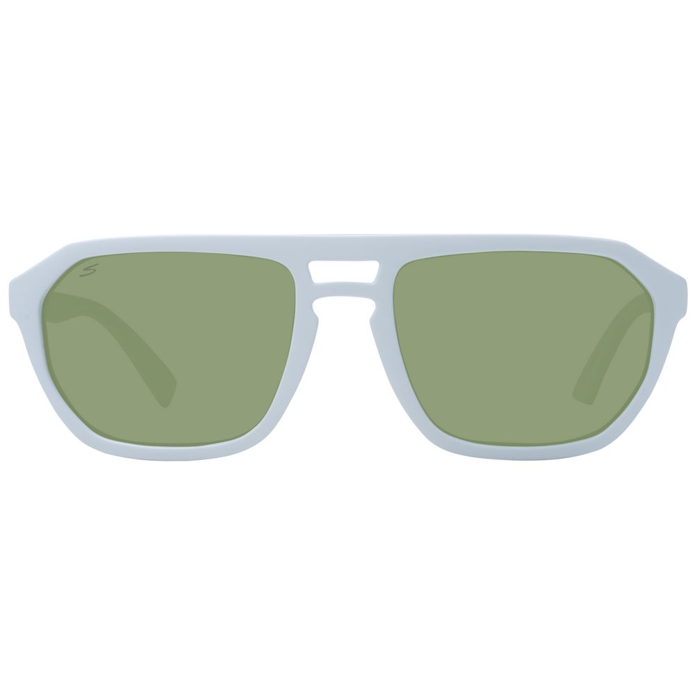 Sunglasses by Serengeti for men in eco-nylon white features a sumptuous silhouette, showcasing a sumptuous aviator full-rim frame design in white coloured frame with high-performance photochromatic polarized lens.