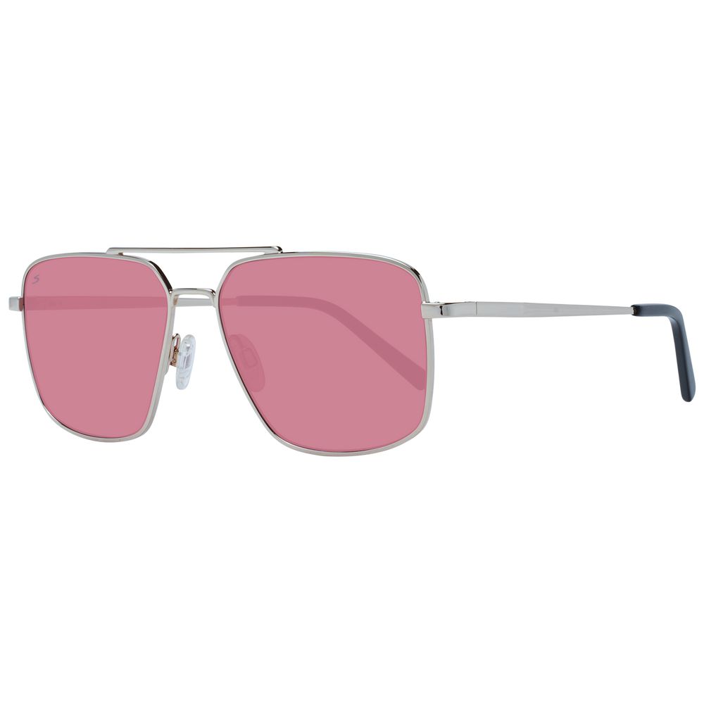 Sunglasses by Serengeti for men in metal silver features an lustrous aviator full-rim frame design with silver coloured frame detailing and photochromatic lens for a lustrous aesthetic.