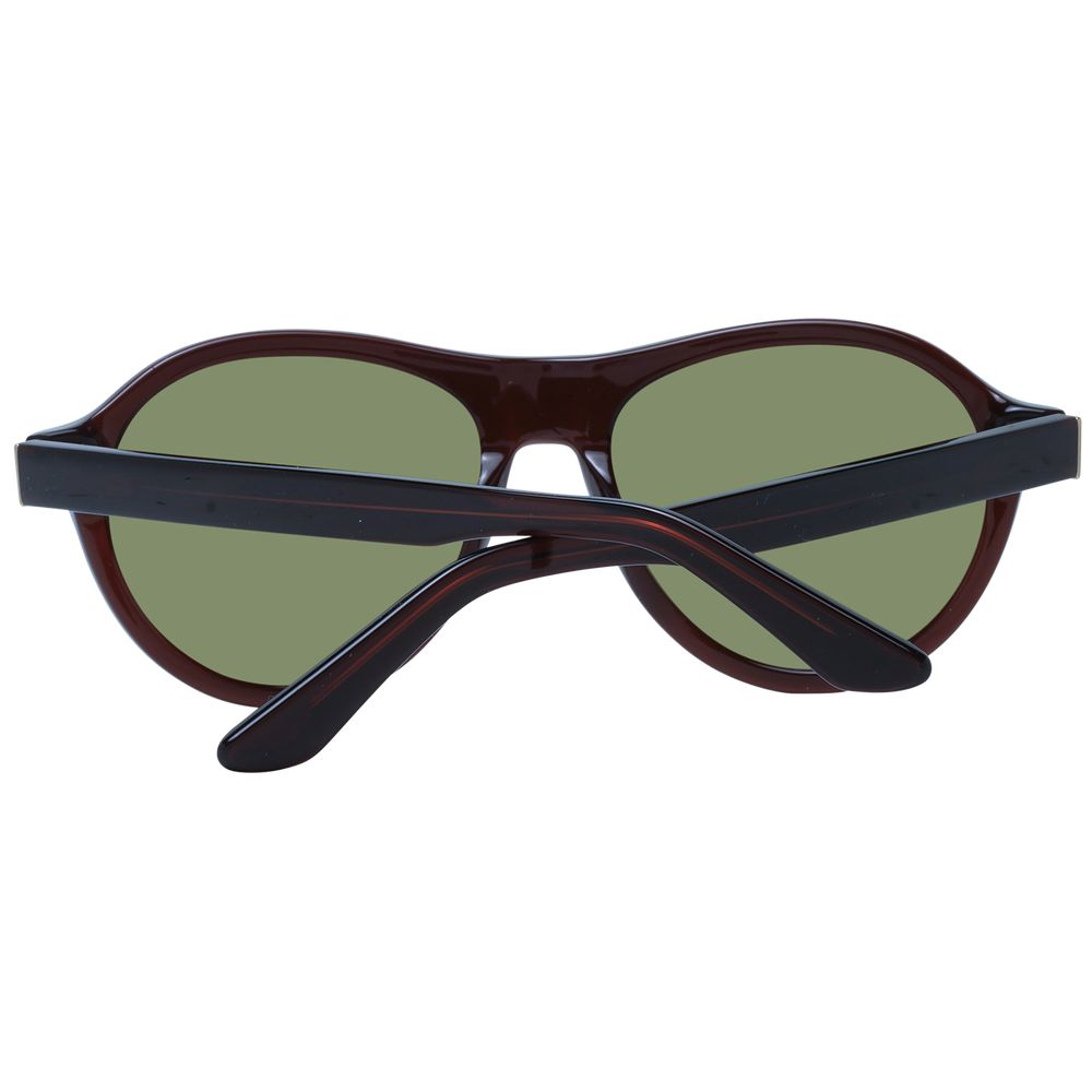Sunglasses by Serengeti for men in acetate brown features an ethereal full-rim round frame design with brown coloured frame frames and photochromatic polarized category-3-dark-tint lens for a ethereal finish.