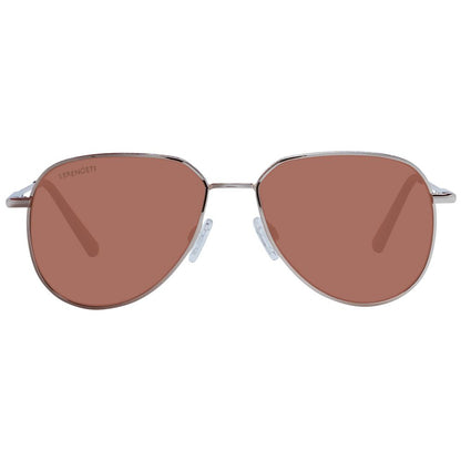 Sunglasses by Serengeti for unisex in metal rose-gold features a sumptuous silhouette, showcasing a sumptuous full-rim round frame design in rose-gold coloured frame with high-performance photochromatic polarized lens.