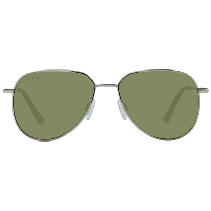 This Sunglasses by Serengeti for unisex in metal gold presents a sumptuous silhouette, showcasing a sumptuous full-rim round frame design in gold coloured frame and high-performance photochromatic polarized category-3-dark-tint lens.