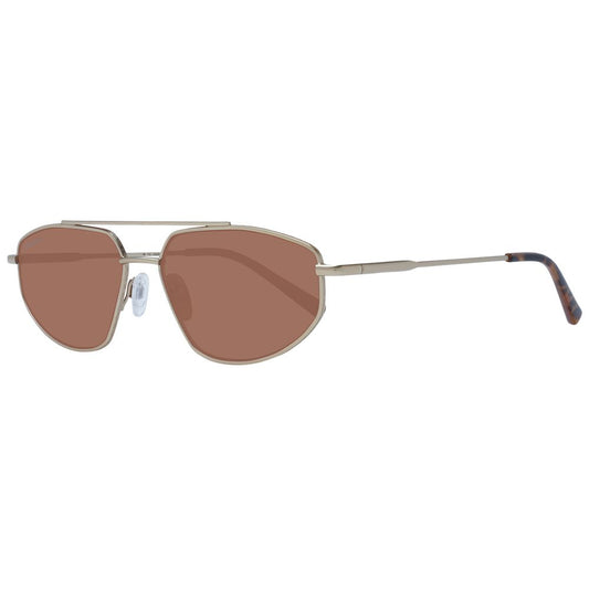 Sunglasses by Serengeti for men in metal and gold presents a sumptuous silhouette, featuring gold coloured frame and aviator full-rim frame design with photochromatic polarized category-3-dark-tint lens for a sumptuous look.