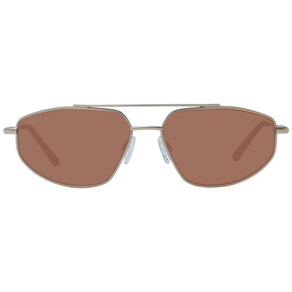 Sunglasses by Serengeti for men in metal gold features an ethereal aviator full-rim frame design with gold coloured frame frames and photochromatic polarized category-3-dark-tint lens for a ethereal finish.