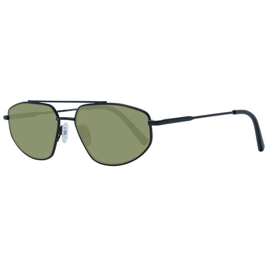 Sunglasses by Serengeti for men in metal black showcases a ethereal silhouette, featuring black coloured frame aviator full-rim frame design with photochromatic polarized category-3-dark-tint lens for a ethereal finish.