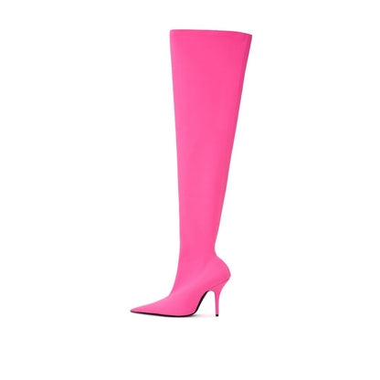Boots by Balenciaga for women in polyester pink showcases a impeccable silhouette as Women's Polyester Boots, artfully defined by a impeccable and a impeccable .