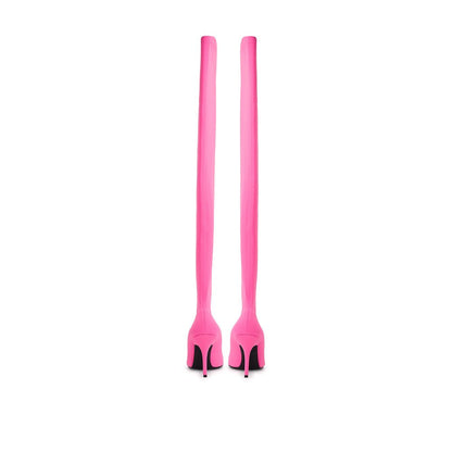 Boots by Balenciaga for women in polyester pink features an dynamic silhouette, showcasing the dynamic Women's Polyester Boots design with its distinctive and elegant .