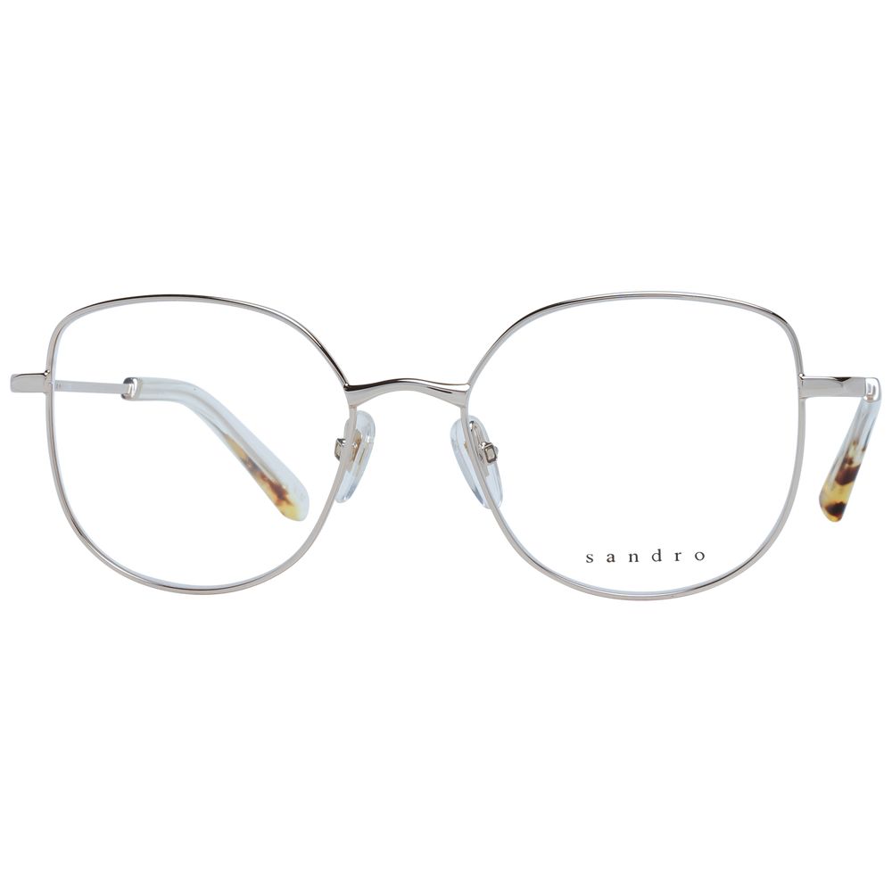 Eyeglasses Frames by Sandro for women in stainless steel and silver showcases a refined silhouette, detailed with a silver coloured frame finish and a sophisticated full-frame frame design.