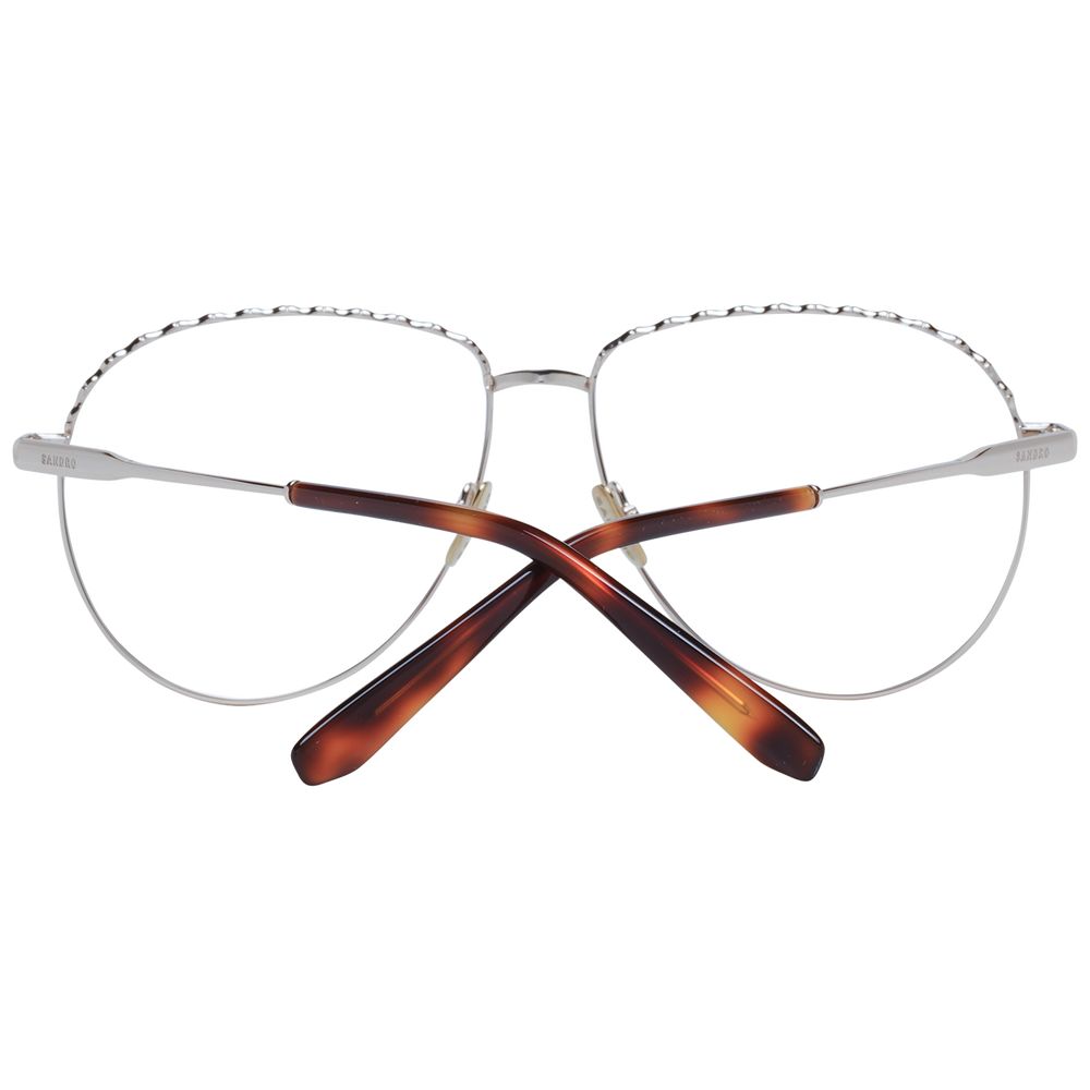 Eyeglasses Frames by Sandro for women in metal rose-gold showcases a reflective silhouette, artfully incorporating a sophisticated rose-gold coloured frame with a distinct full-frame frame design.