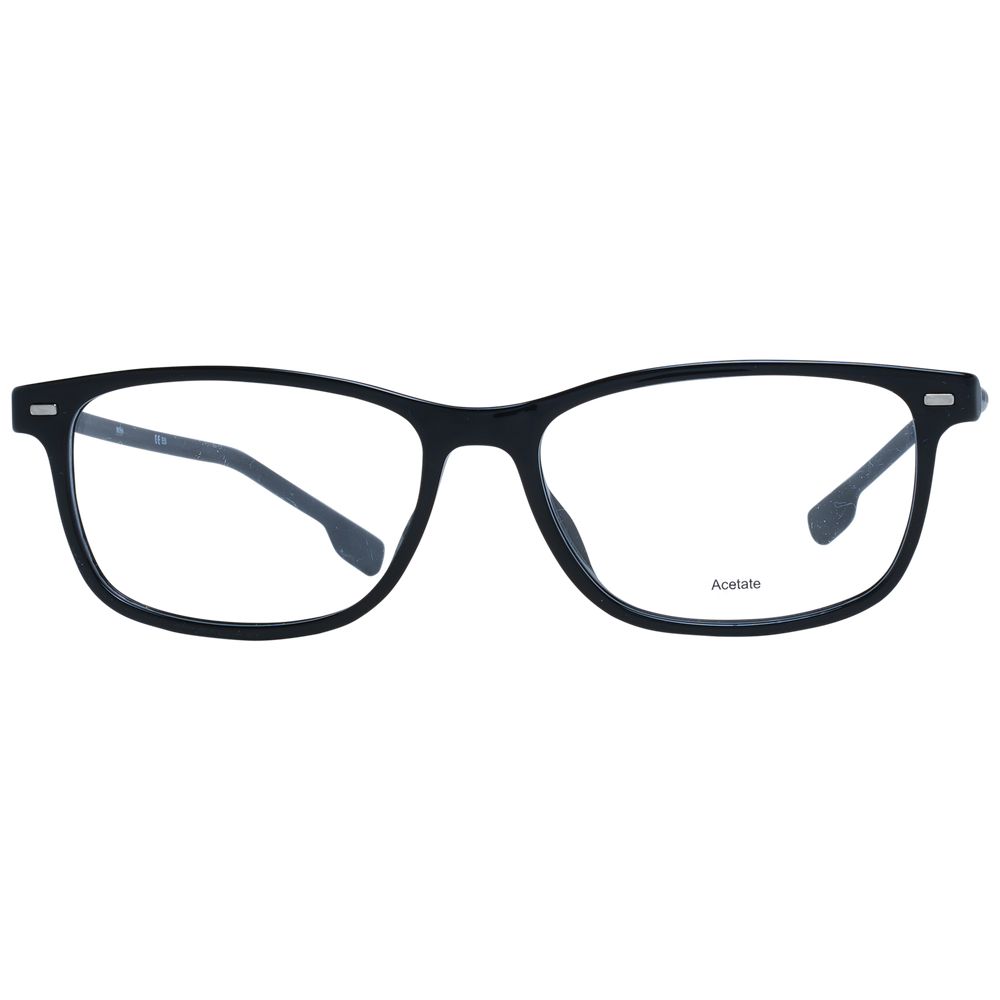 Eyeglasses Frames by Hugo Boss for men in acetate and black showcases an refined full-frame frame design featuring a sophisticated black coloured frame for an refined and refined aesthetic.