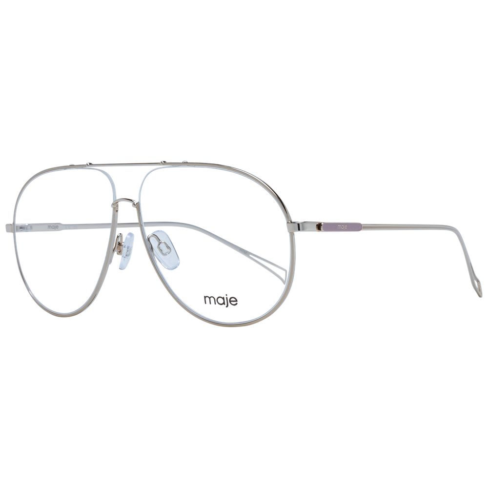 Eyeglasses Frames by Maje for women in rubber gold & silver features an refined silhouette, showcasing the refined gold coloured frame and sophisticated full-frame frame design.