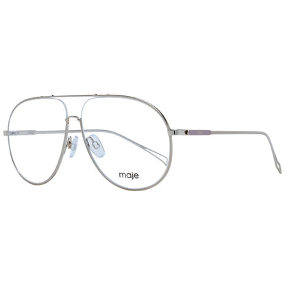 Eyeglasses Frames by Maje for women in rubber gold & silver features an refined silhouette, showcasing the refined gold coloured frame and sophisticated full-frame frame design.