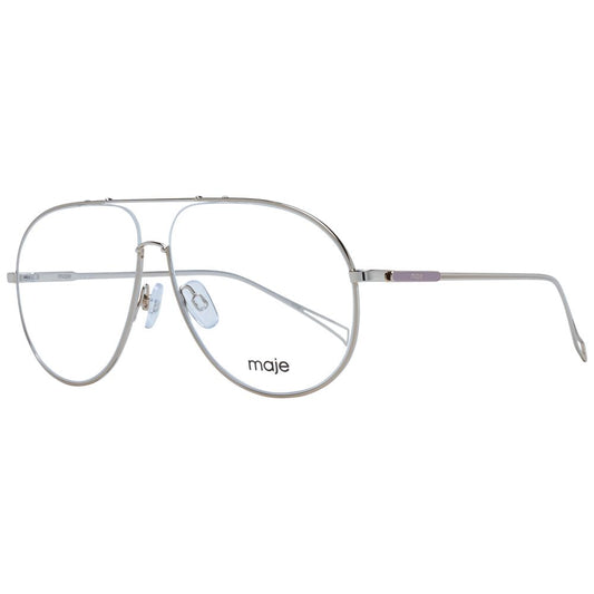 Eyeglasses Frames by Maje for women in rubber gold & silver features an refined silhouette, showcasing the refined gold coloured frame and sophisticated full-frame frame design.