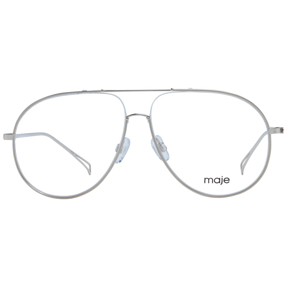 Eyeglasses Frames by Maje for women in rubber gold & silver showcases a reflective silhouette, artfully incorporating a sophisticated gold coloured frame with a distinct full-frame frame design.