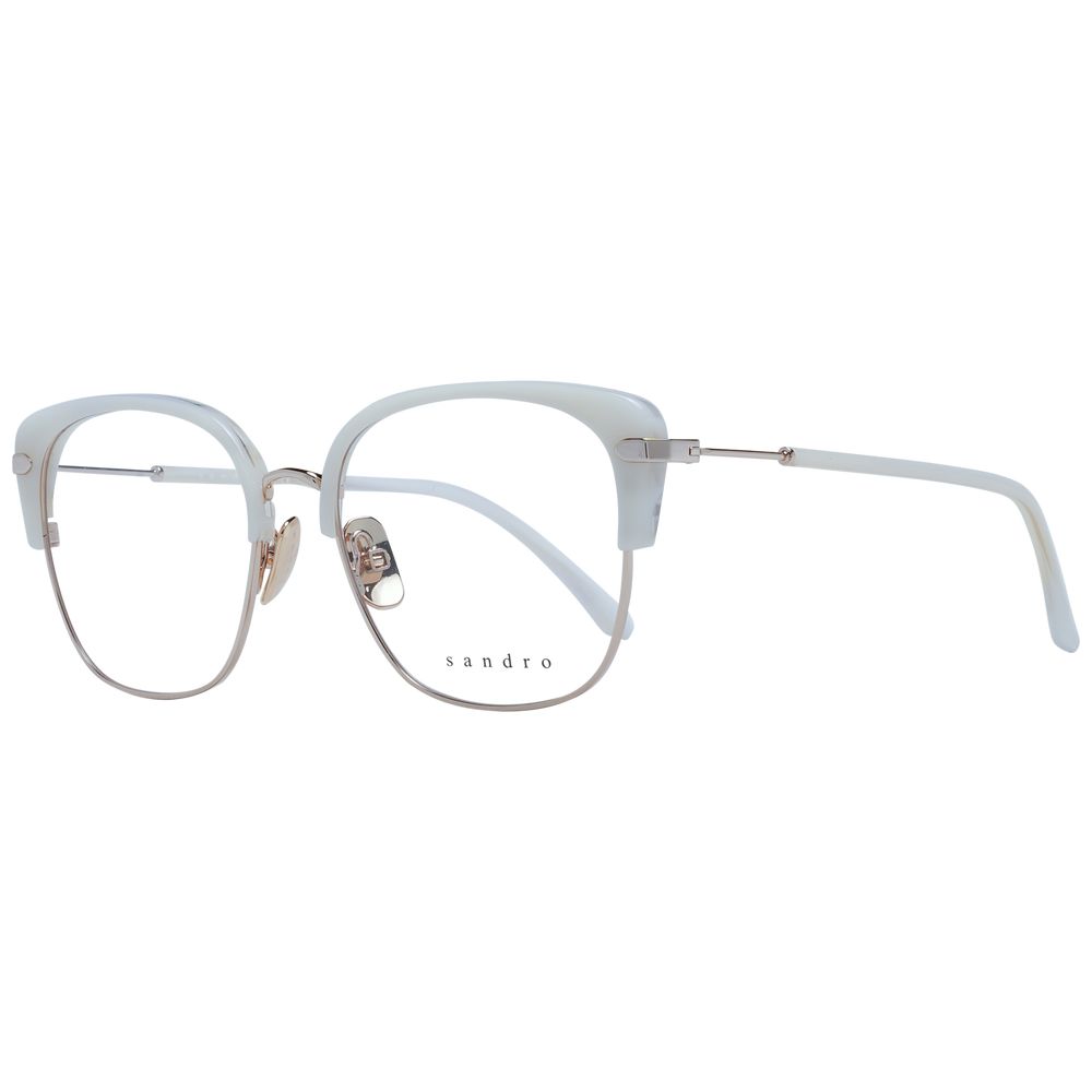 Eyeglasses Frames by Sandro for women in stainless steel white features an refined silhouette, showcasing a sophisticated white coloured frame and refined full-frame frame design for a refined look.