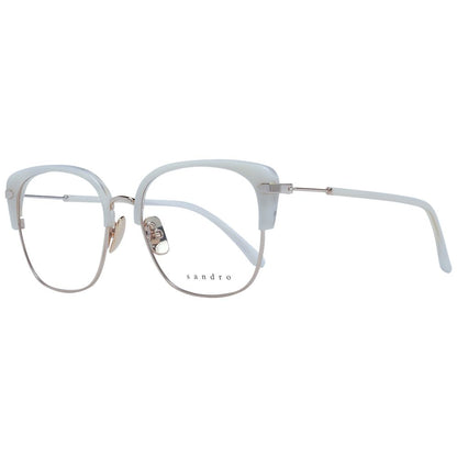 Eyeglasses Frames by Sandro for women in stainless steel white features an refined silhouette, showcasing a sophisticated white coloured frame and refined full-frame frame design for a refined look.