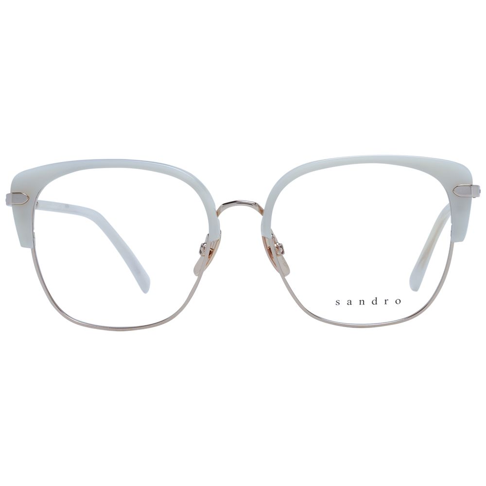 Eyeglasses Frames by Sandro for women in stainless steel white features an refined silhouette, showcasing the refined white coloured frame and sophisticated full-frame frame design.