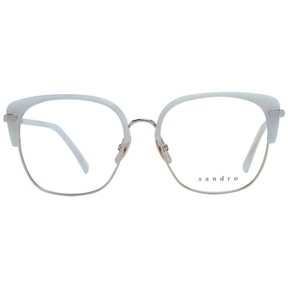 Eyeglasses Frames by Sandro for women in stainless steel white features an refined silhouette, showcasing the refined white coloured frame and sophisticated full-frame frame design.