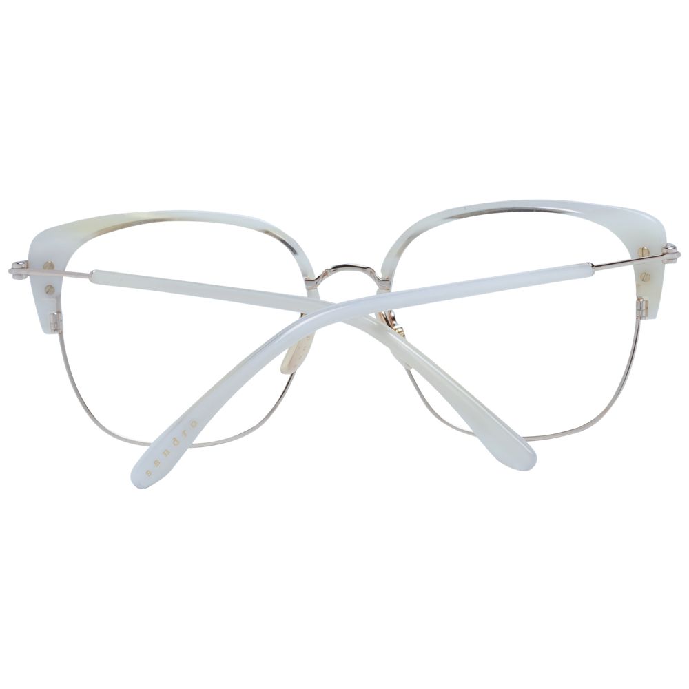 Eyeglasses Frames by Sandro for women in stainless steel white showcases a reflective silhouette, artfully incorporating a sophisticated white coloured frame with a distinct full-frame frame design.