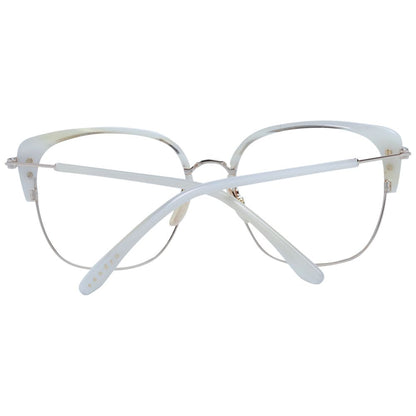 Eyeglasses Frames by Sandro for women in stainless steel white showcases a reflective silhouette, artfully incorporating a sophisticated white coloured frame with a distinct full-frame frame design.