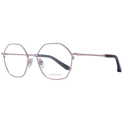 Eyeglasses Frames by Sandro for women in stainless steel rose-gold showcases a refined full-frame frame design with a refined rose-gold coloured frame finish for a refined and sophisticated look.