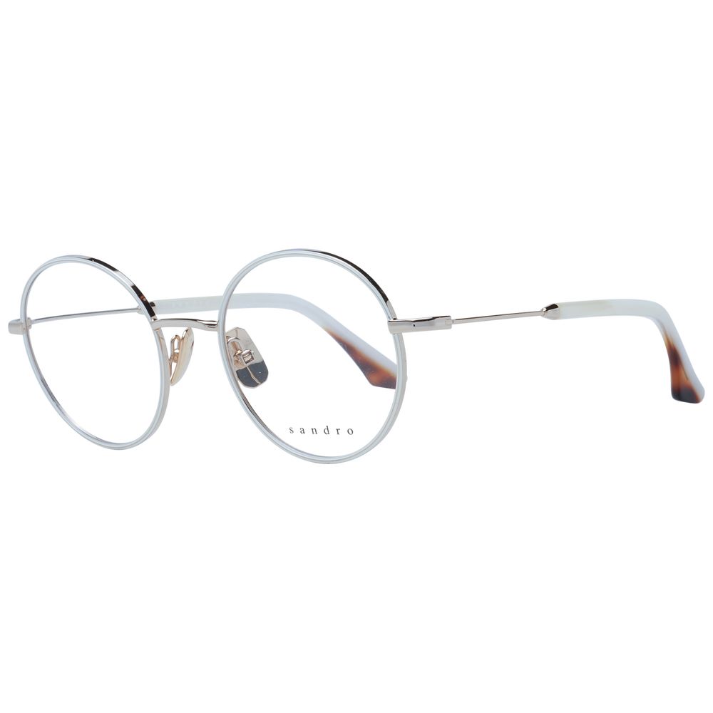 Eyeglasses Frames by Sandro for women in stainless steel and white showcases an refined full-frame frame design featuring a sophisticated white coloured frame for an refined and refined aesthetic.