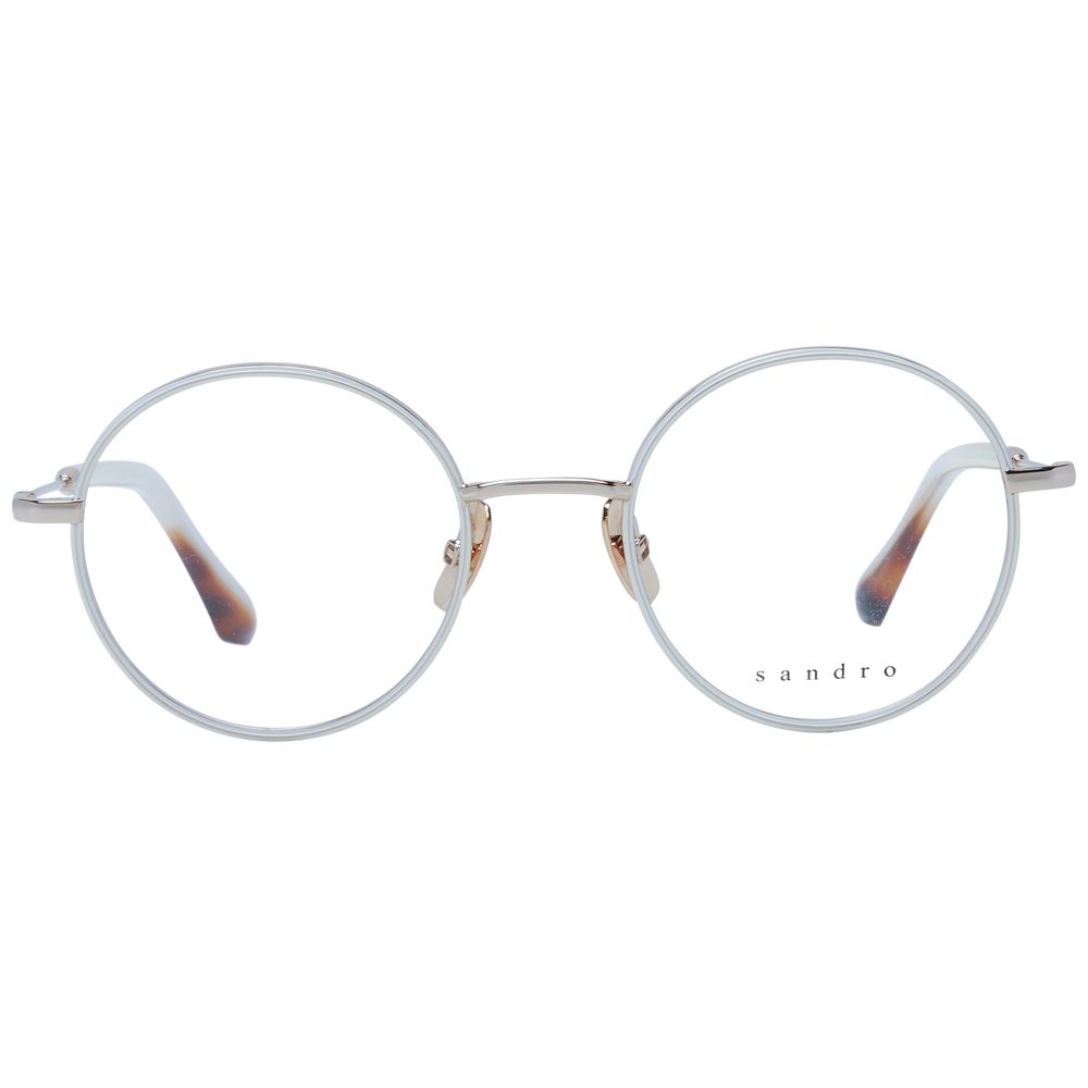 Eyeglasses Frames by Sandro for women in stainless steel white features an refined silhouette, showcasing a sophisticated white coloured frame and refined full-frame frame design for a refined look.