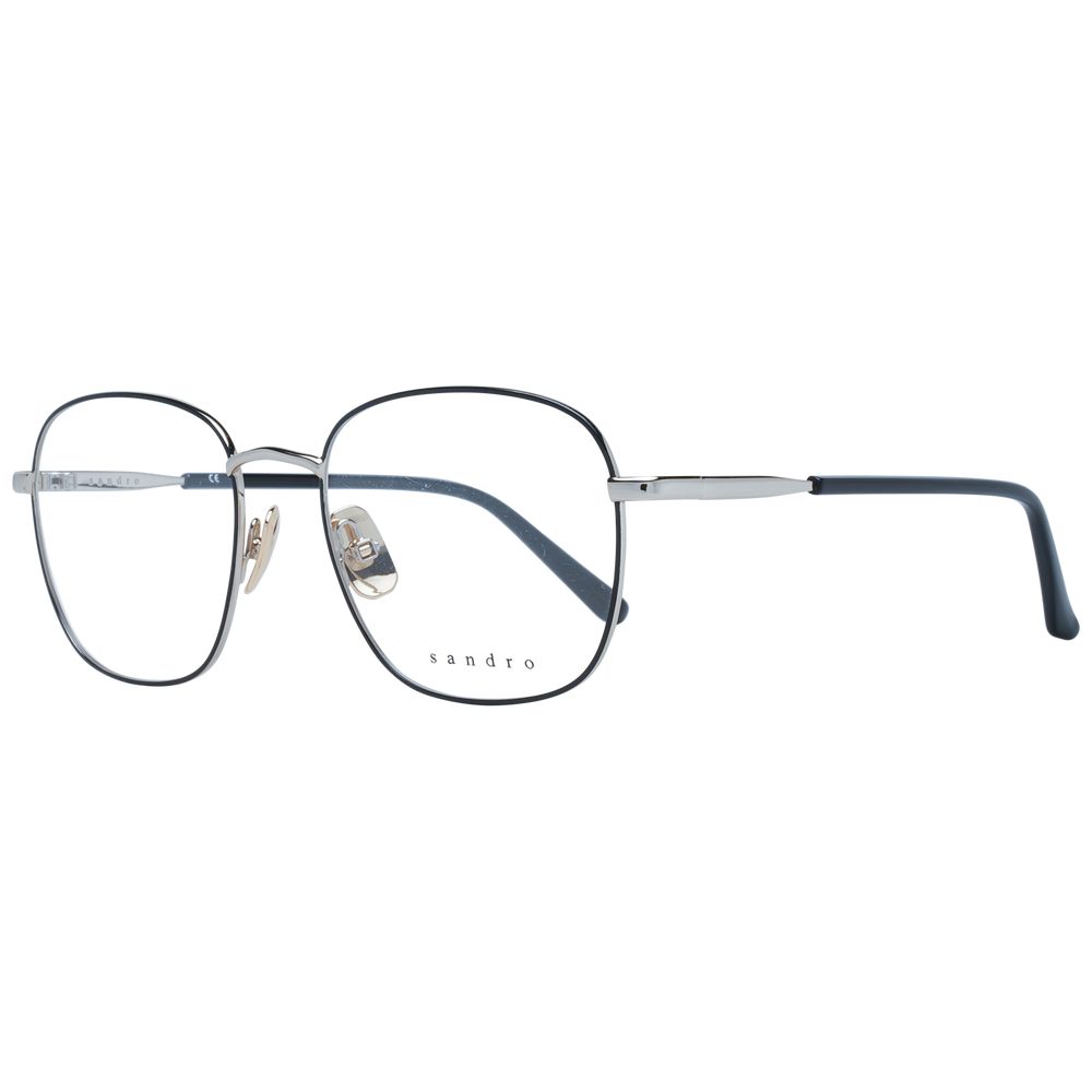 Eyeglasses Frames by Sandro for women in stainless steel black showcases a reflective silhouette, artfully incorporating a sophisticated black coloured frame with a distinct full-frame frame design.